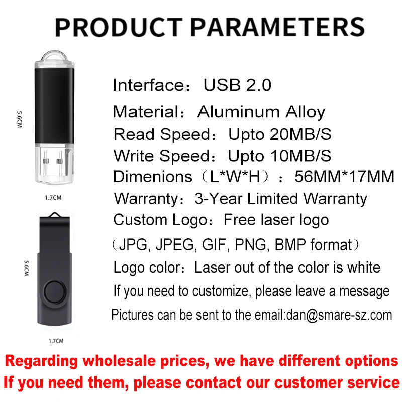 Color USB 2.0 Flash Drive 10-Pack — Bulk Mini Memory Sticks 4GB to 128GB