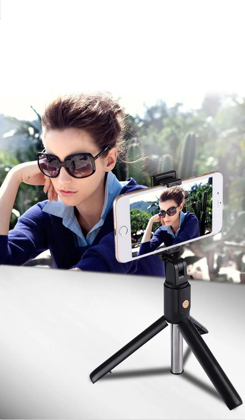 Portable Selfie Stick Tripod Mini Selfie Stick Bluetooth Remote Control Foldable Tripods For iPhone Xiaomi Huawei Shooting Live