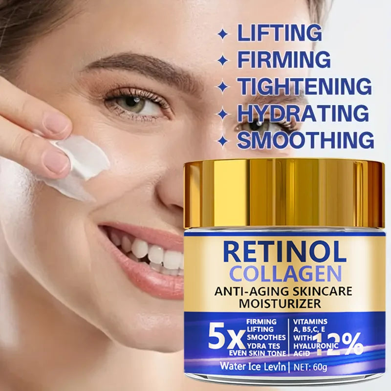 Water Ice Levin Retinol & Collagen Face Cream 60g – Shea Butter, Anti-Aging, Firming, Whitening & Moisturizing | CPNP Certified