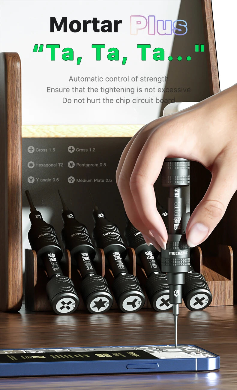 【MECHANIC】MORTAR PLUS  Torque Screwdriver High Strength Screwdriver for IPhone Android Phone Disassembly Limited Torque Tools