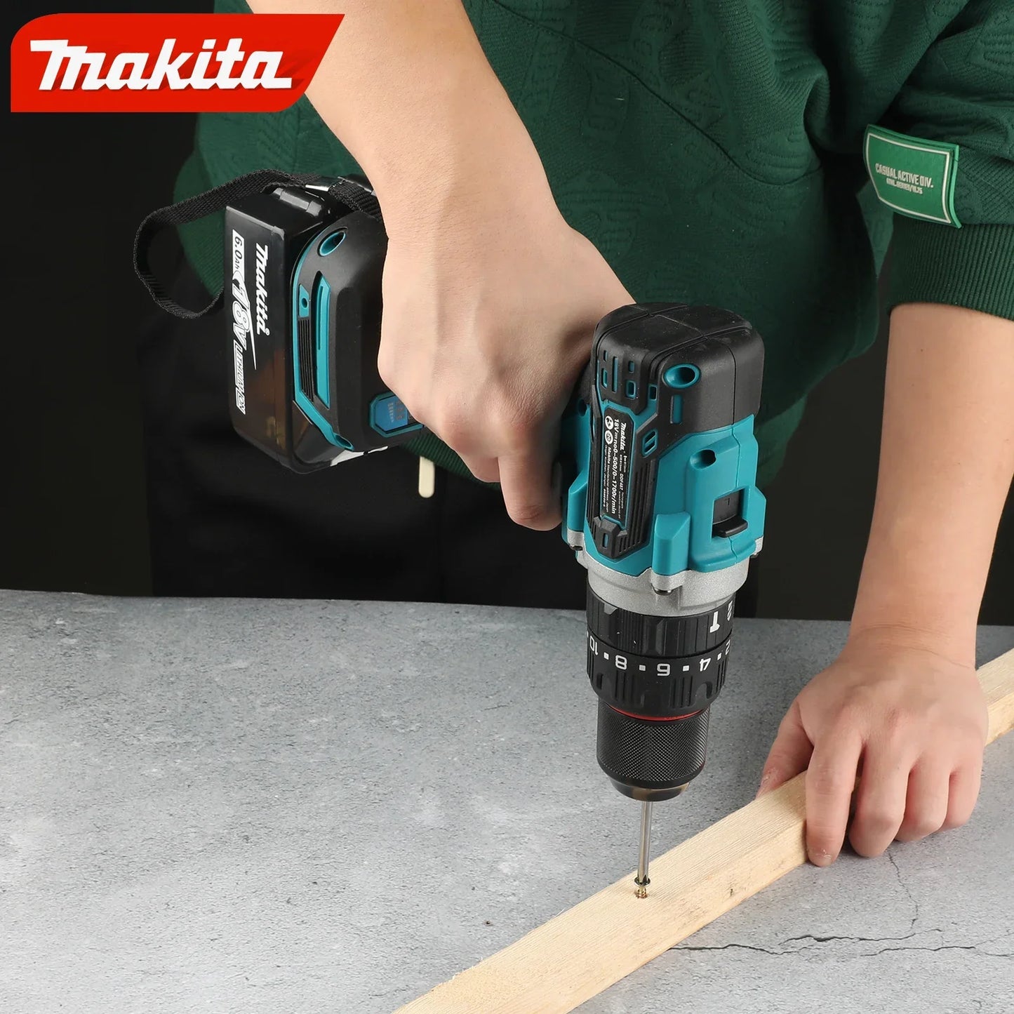 Makita DDF487 18V Brushless Cordless Drill Driver – Lithium Battery Compatible, UK/US/AU/EU Plug