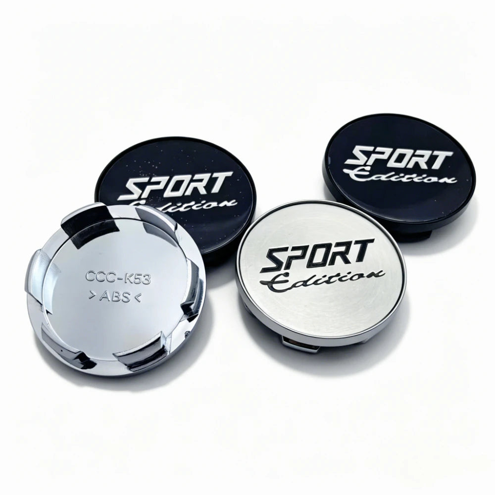 4pcs Universal Sport Edition Logo Emblem Car Wheel Center Caps Hub Cap 53MM Clip 48MM Wheels Rim Hubcaps Dust Cover Accessories