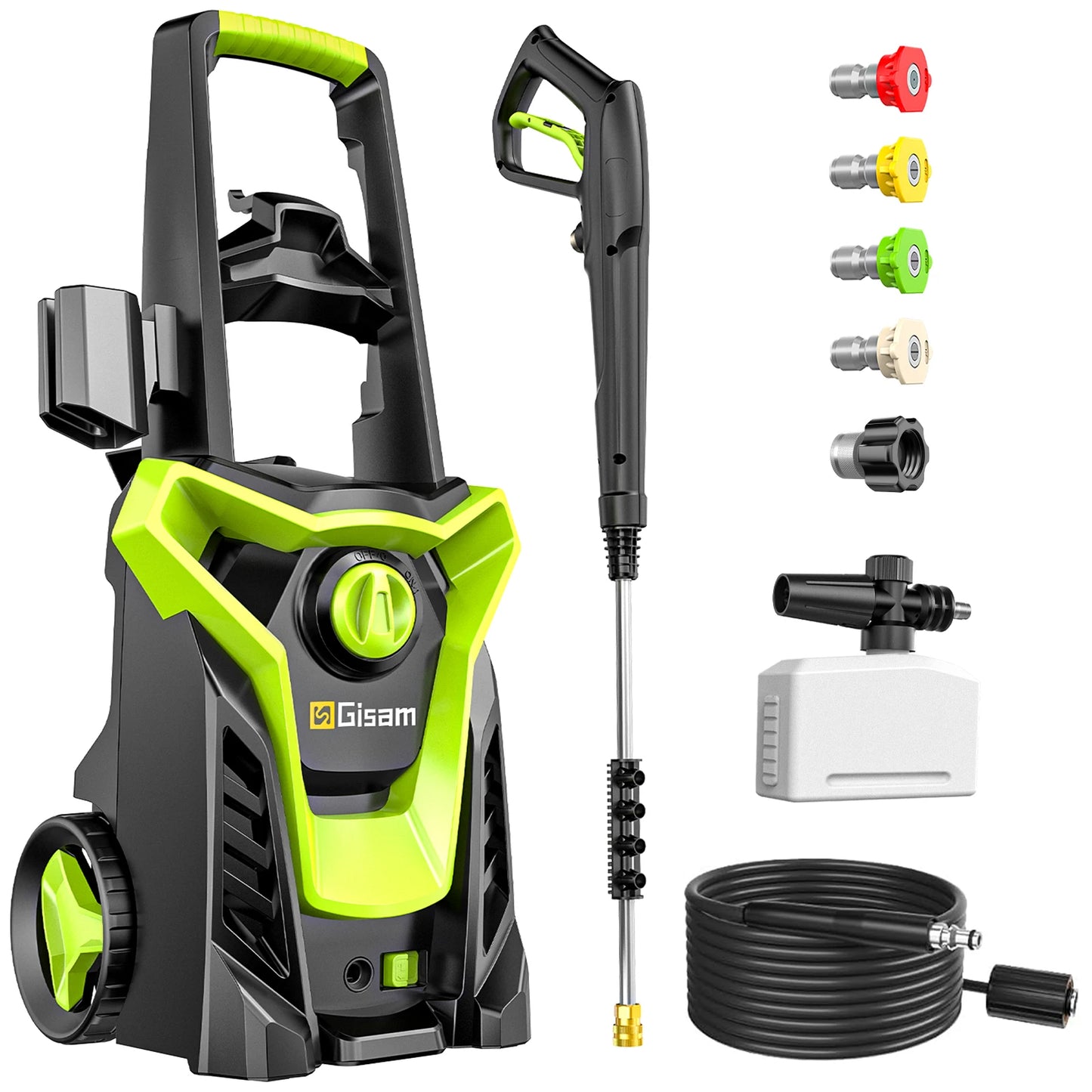 Gisam 1800W Electric High-Pressure Washer — Car & Garden Spray Gun, 4800PSI