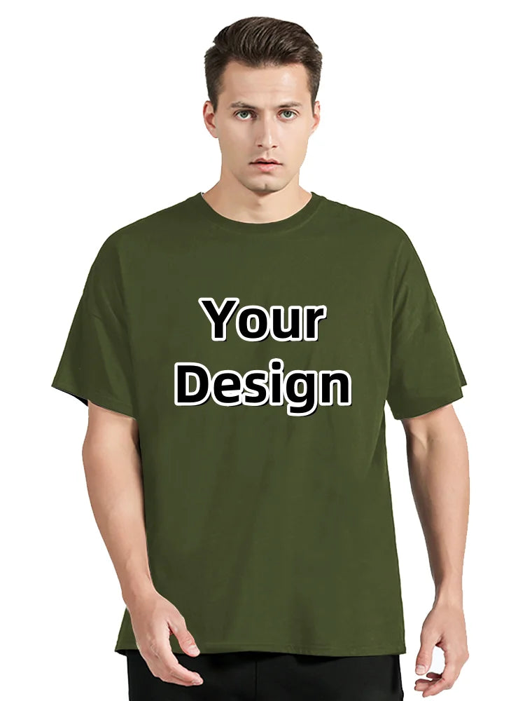 Men's Custom T-shirt With Your Own Logo Tshirt Text And Photo Printed On The Front And Back T Shirt Custom Gift Tees Clothing