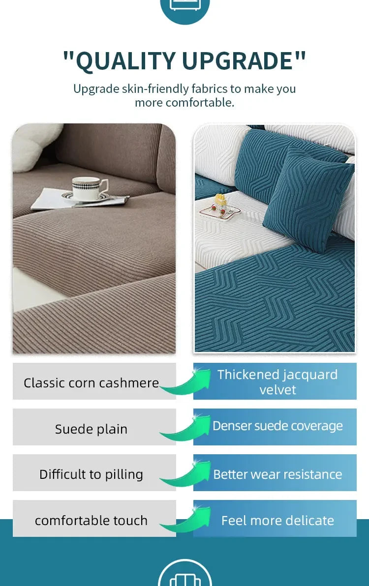 Jacquard Sofa Seat Covers Thickened Stretchable Sofa Covers Elastic Sofa Seat Cushion Covers Spandex Furniture Protective Covers