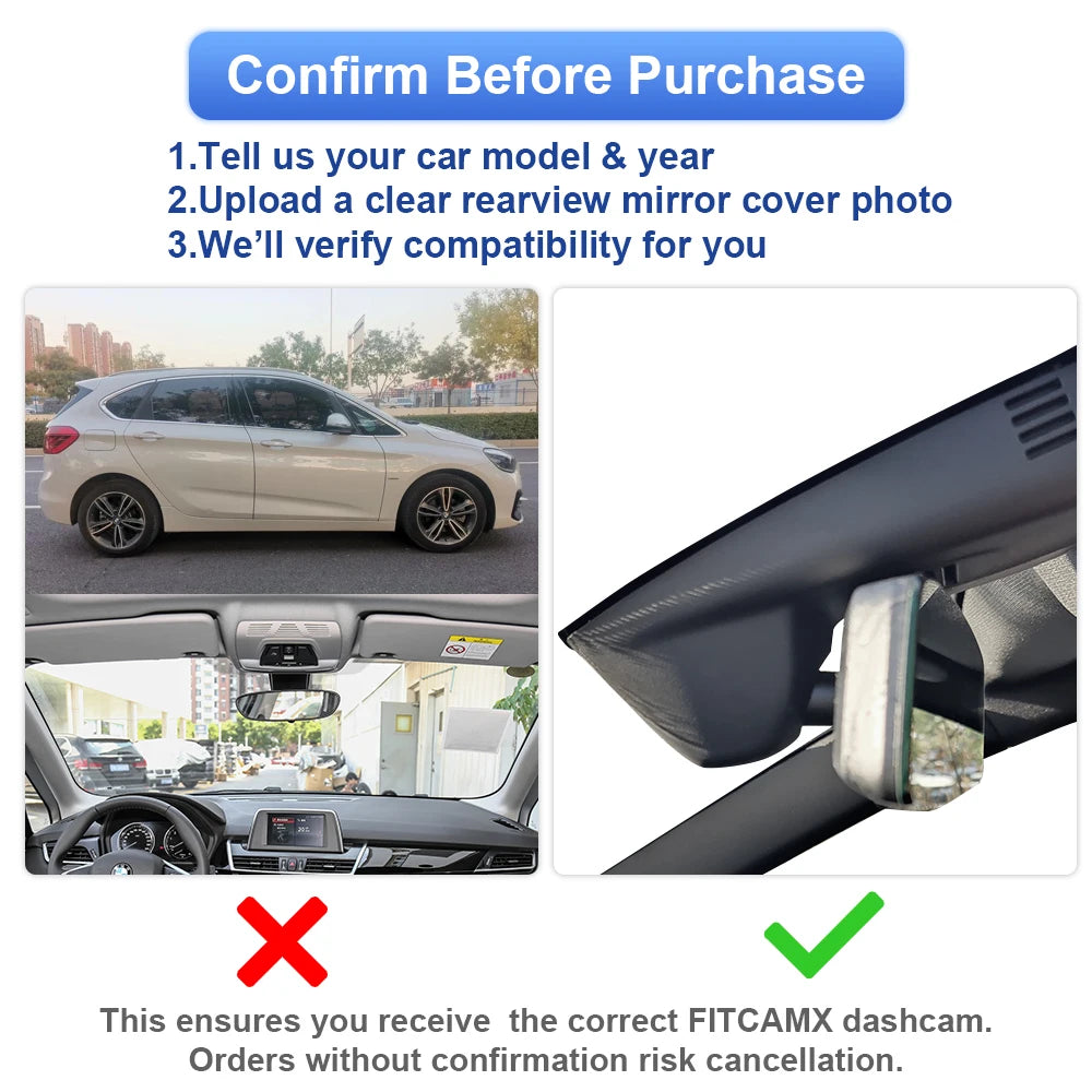 FITCAMX 4K Dash Cam for Volvo XC60 S90 V90 XC40 XC90 – Front & Rear DVR with WiFi App | Plug & Play