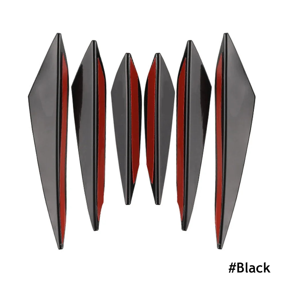 4/6pcs universal Front Bumper Lip Decoration Diffuser Splitter Fins Body Spoiler Canards Valence Chin Car Tuning Canard Decor