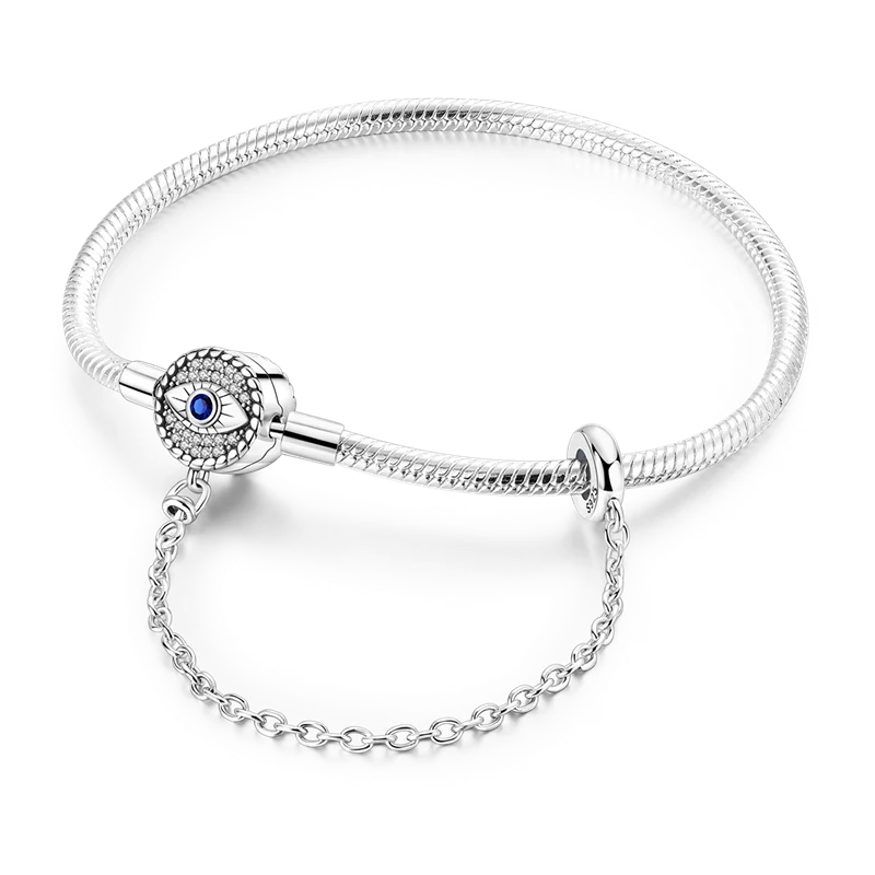 925 Sterling Silver Heart Charm Bracelet for Women - DIY Beads