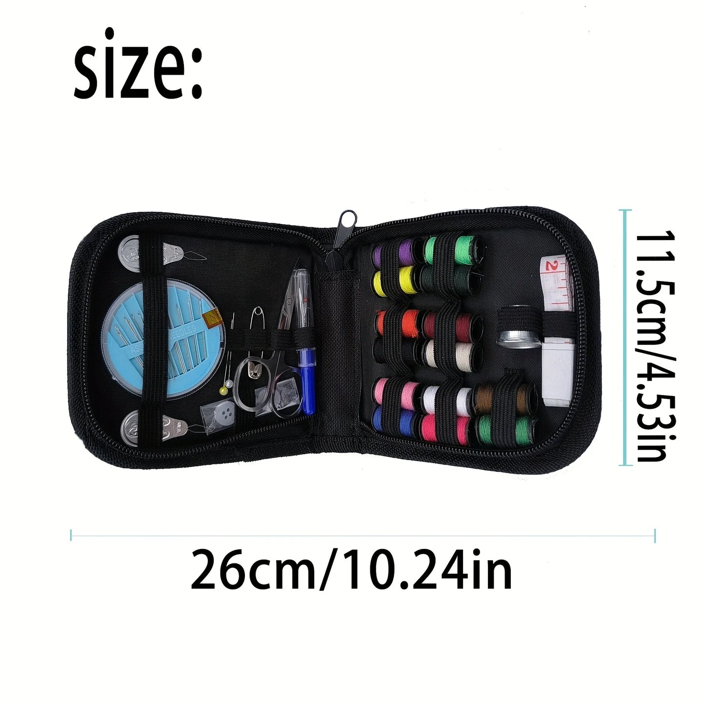 Travel Sewing Kit – Cotton Thread & Metal Tools, Large Capacity, OPP Bag for Home & Tailor Shops