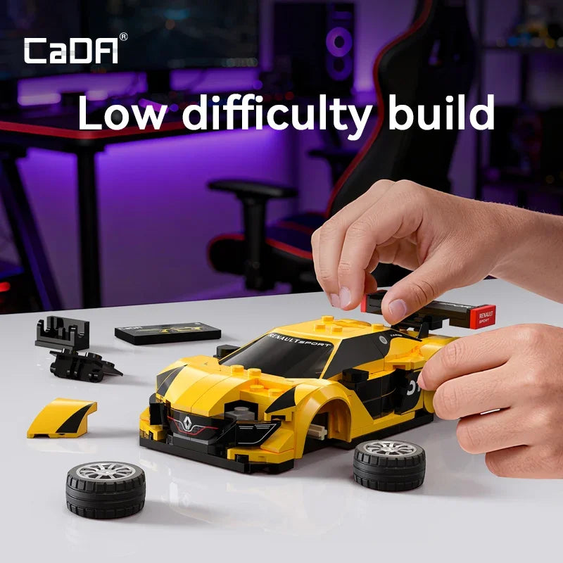 Cada 1:24 Building Block Maxi Turbo Car Set Renault Super Sports Car Retro Car Bricks Birthday Christmas Gift for Adult Boys
