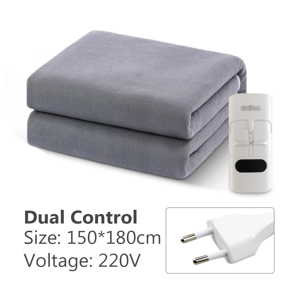 Electric Heating Blanket with Thermostat (220V, EU Plug)