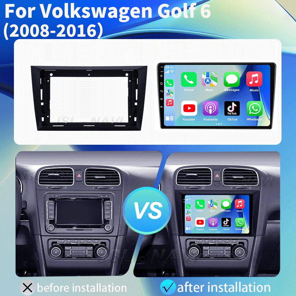 Car Stereo with Apple CarPlay & Android Auto, Compatible with VW Golf 6 MK6 & GTI