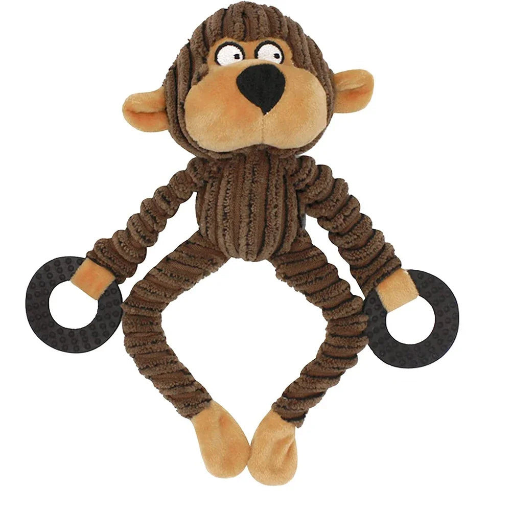 Monkey Plush Squeaky Puppy Toy - Small Dog Chew – photo 8