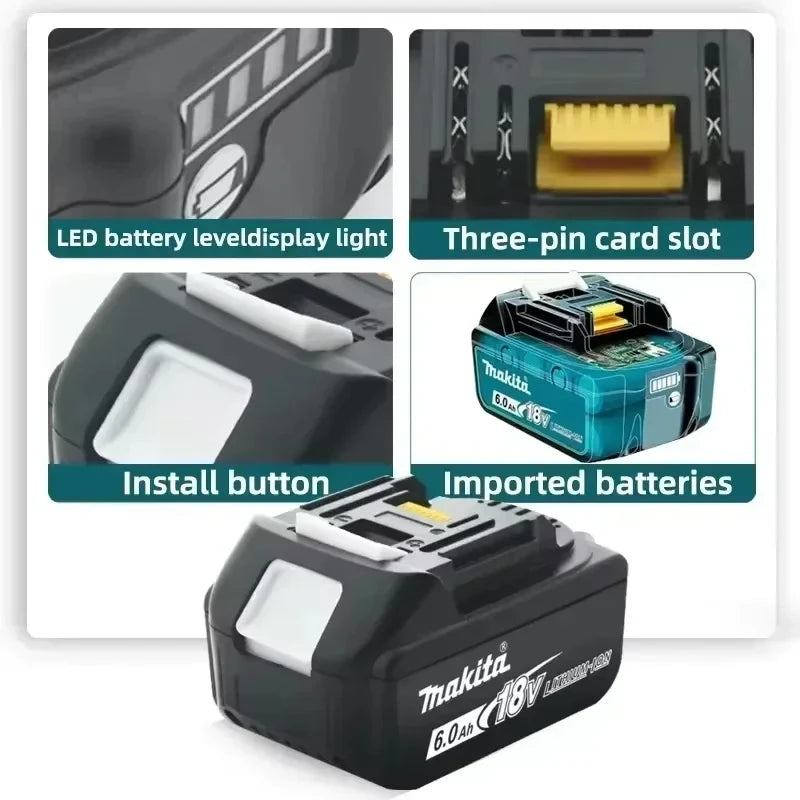 Genuine 6Ah  9Ah makita BL1860 18V Battery Power Tools Li-ion Replacement LXT BL1850 BL1840 for 18V Screwdriver