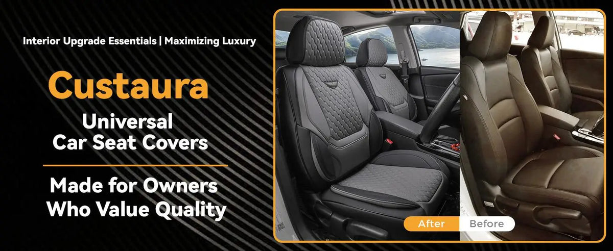 EKR Universal Car Seat Covers 5 Seats Full Set For Toyota Honda Lexus Ford Kia Hyundai Audi Waterproof Leather Auto Seat Protection All-Season Universal Fit Most Car Sedan SUV Car Accessories
