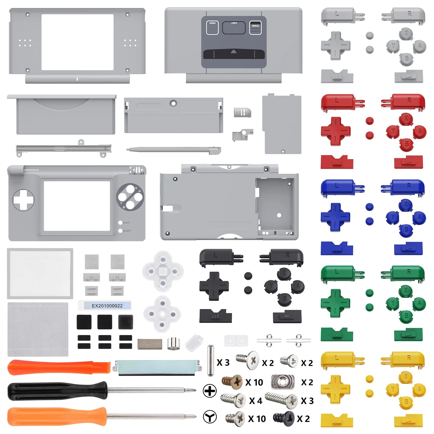 eXtremeRate Replacement Full Housing Shell for Nintendo DS Lite, Case Cover W/Buttons, Screen Lens for NDSL - SFC SNES Classic