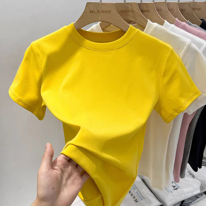 Women's plain cotton t-shirt - view 12
