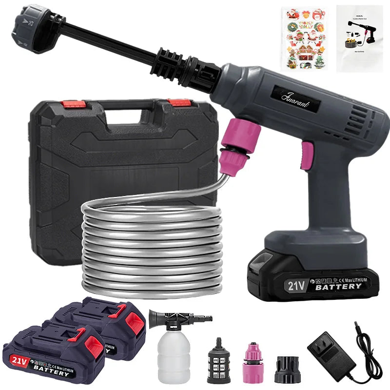 Cordless Portable Pressure Washer — High-Pressure Car & Garden Spray Gun Kit