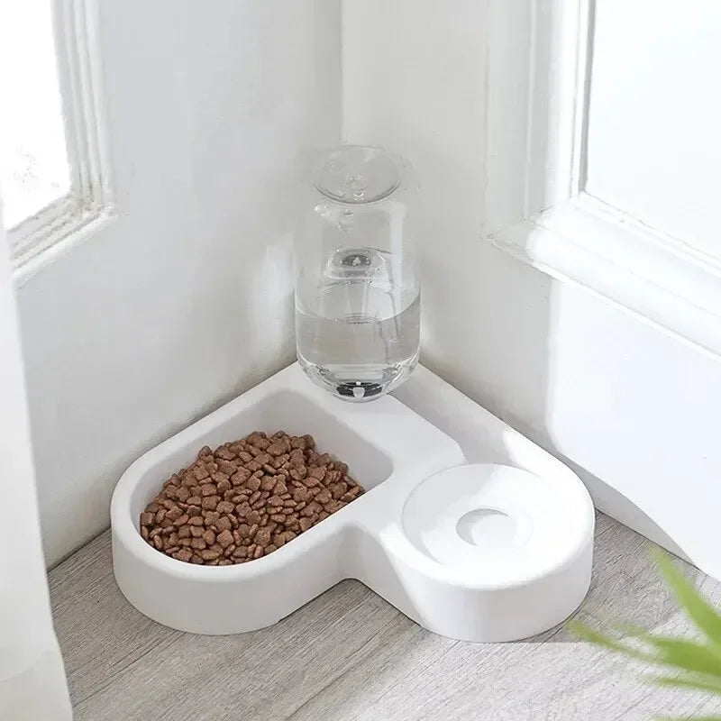 Double Pet Feeding Bowl - Moisture-Proof Food & Water Set