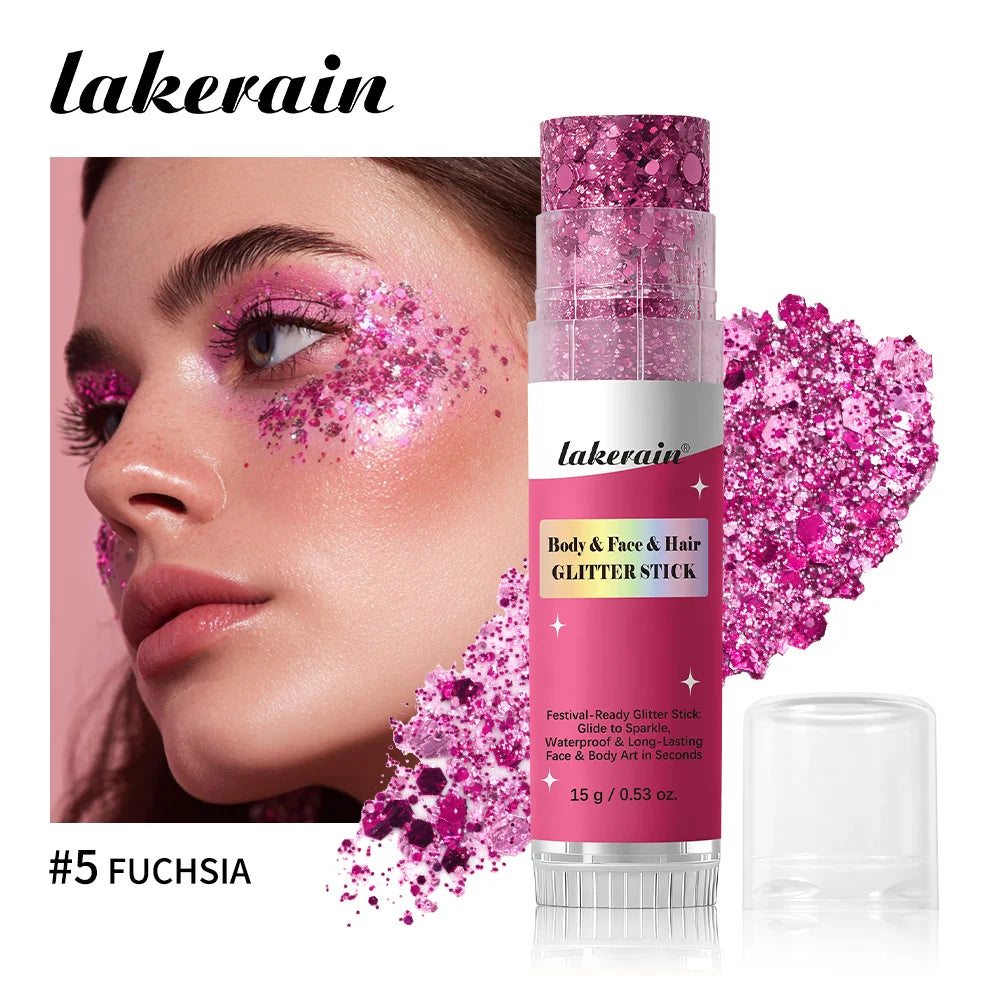 Body Shimmer Stick Glitter Glow Waterproof Long Lasting Non Sticky Smooth Rich & Dazzling Glitters Body For Festival Party Makeu