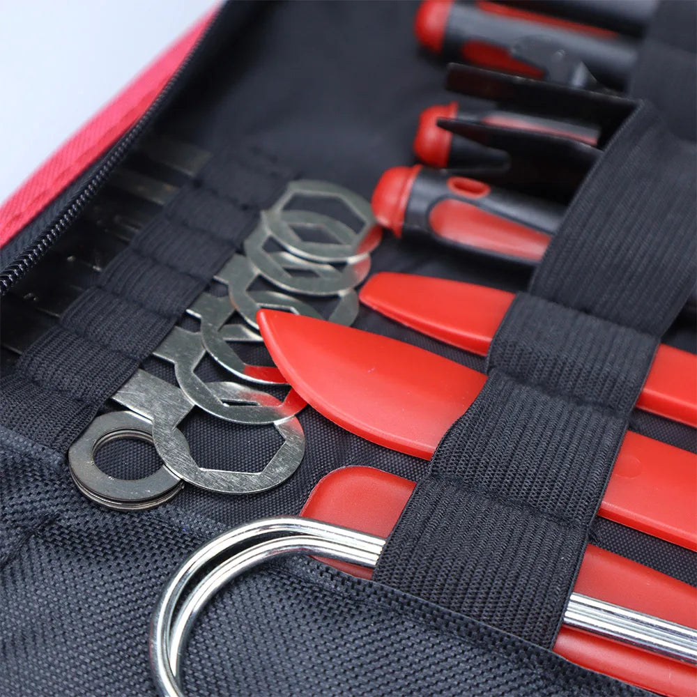 43-Piece Car Trim Removal Tool Set – Panel, Clip & Fastener Remover Kit with Crowbar