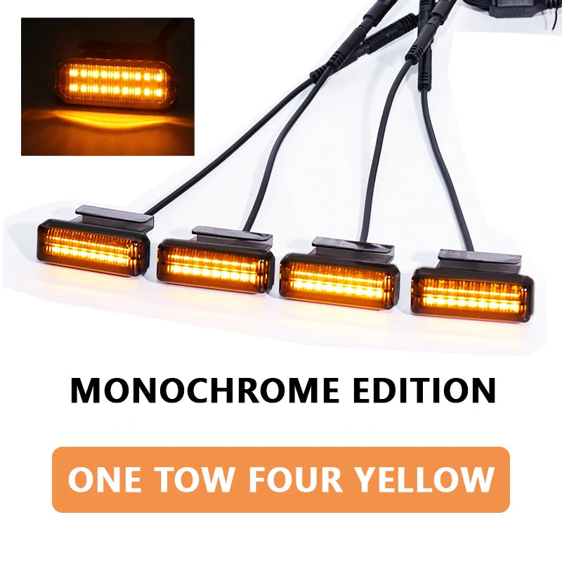 FOR Toyota Fortuner Car Center Grille Small Amber Light Single Color Snap LED High Brightness Waterproof Models