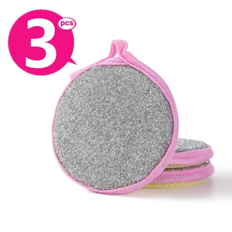 Kitchen Double-Sided Dishwashing Sponge Reusable Brushing Pots Wipes Pans Cleaning Cloth Home Grease Removal Dishwashing Cloth