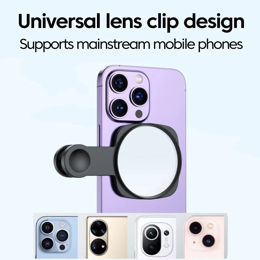 Smartphone Camera Lens Selfie Mirror Clip Kit for IPhone Samsung Smartphone Live Streaming Photo Video Selfie Vlog Accessories
