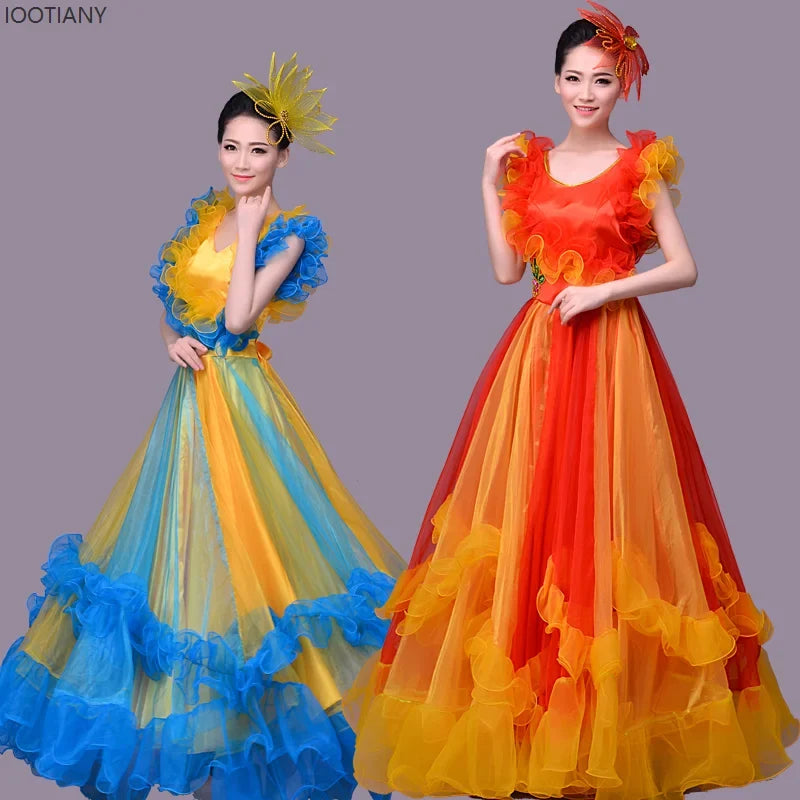 Women's flamenco opening dance big swing dress