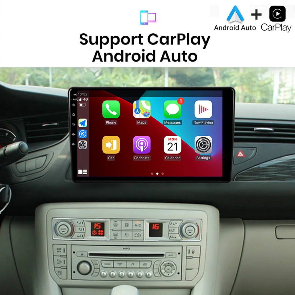 Android 16 Carplay For Citroen C5 2008-2017 Car Radio Auto 4G GPS Navigation Multimedia Video Player Stereo Multimedia Video