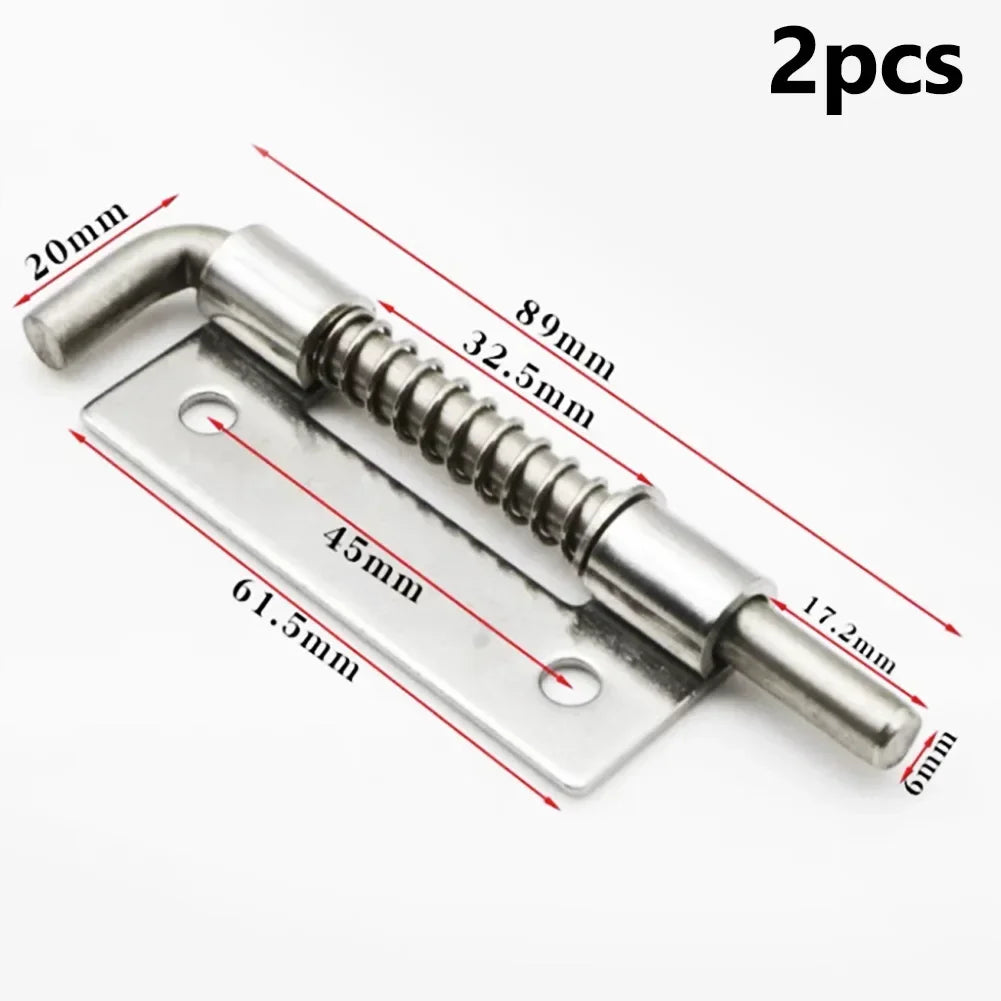2Pcs Silver Door Latch Sliding Lock Bolt Latch Hasp Staple Gate Safety Lock Latch Bolt Latch Spring