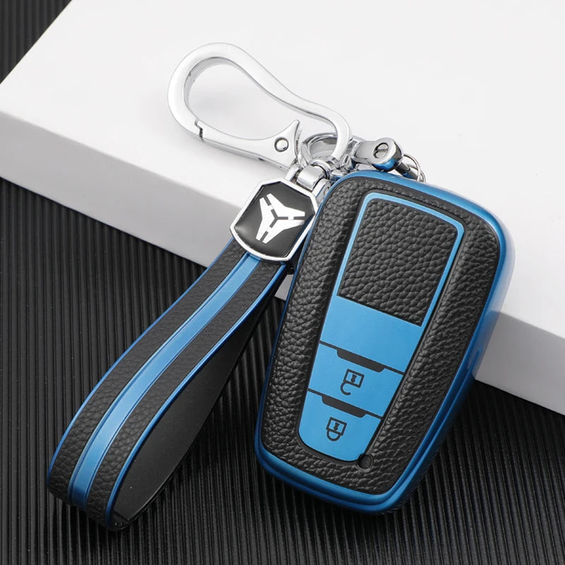 Auto Leather TPU Car Key Cover Case for Toyota Prius Camry Corolla C-HR CHR RAV4 Prado 2018 Keychain Accessories
