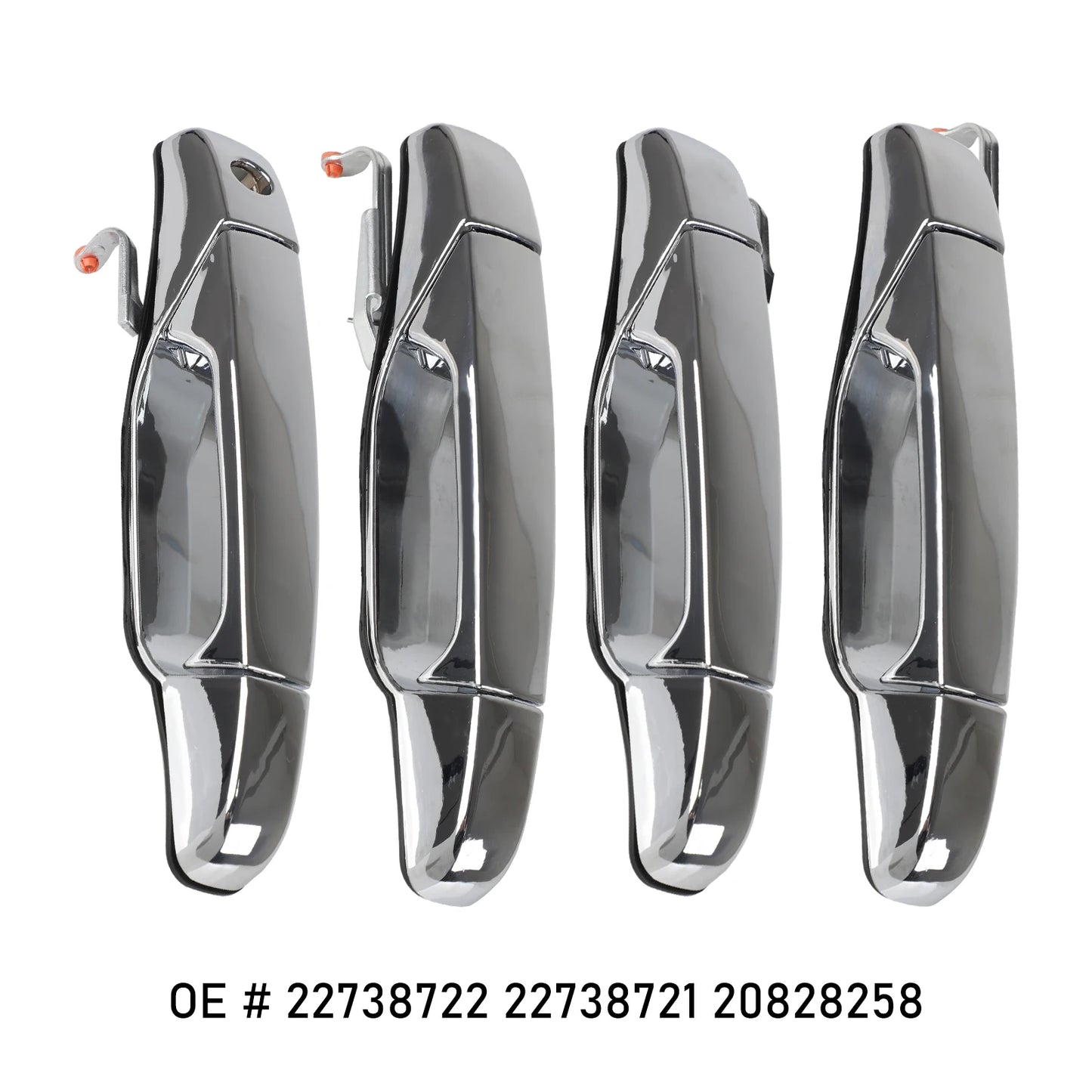 Nakuuly Exterior Chrome Door Handle 4PCS Front Rear Driver & Passenger For 2007-2014 Cadillac Escalade Chevy Avalanche Silverado