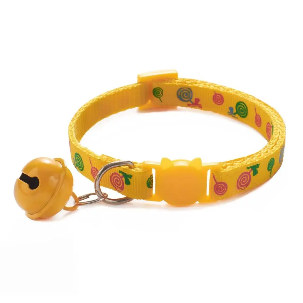 Puppy Cartoon Cat Collars Pet Supplies Adjustable Kitten Necklace Cute Cat Head Bell Pendant Collar