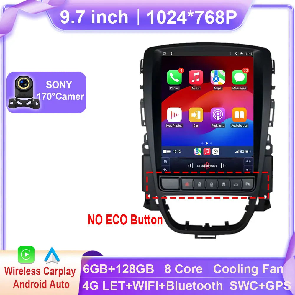 Android Car Stereo for Opel Astra J, Vauxhall, Holden, Cascada (2009–2015) — CarPlay, Android Auto, GPS, WiFi