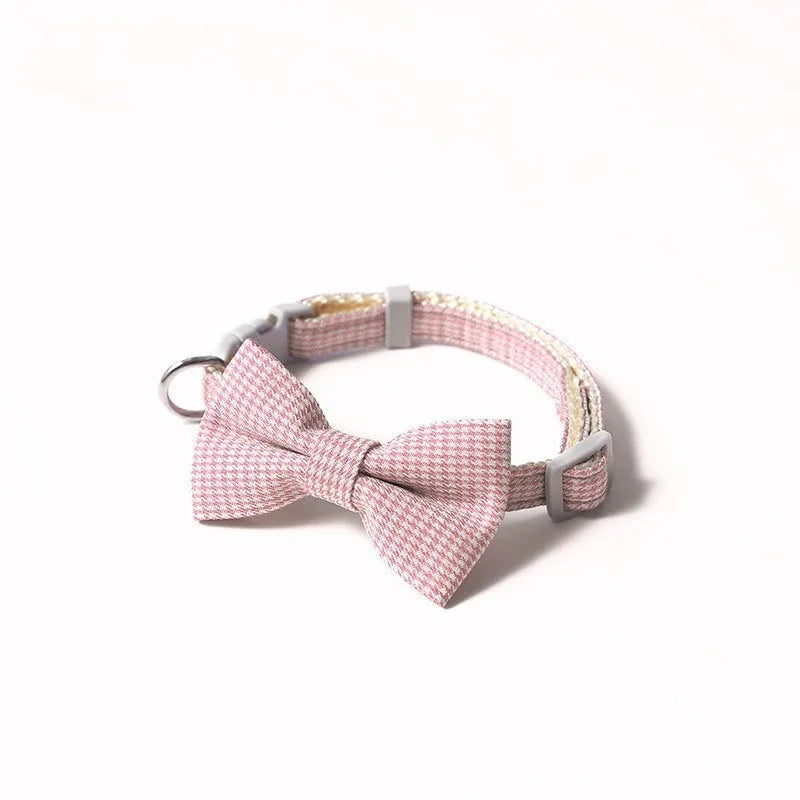 Cute Cat Collar with Bow Tie Adjustable Design Pet Dogs Cats Puppy Necklace Pet Supplies Fashion Accessories Pendant Supplies