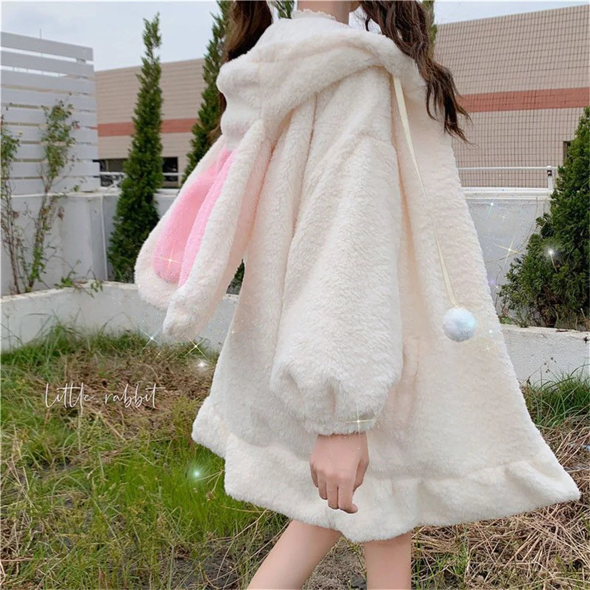 Women's Bunny Ear Zip-Up Hoodie - Cute Heavy Knit Sweatshirt - photo 4