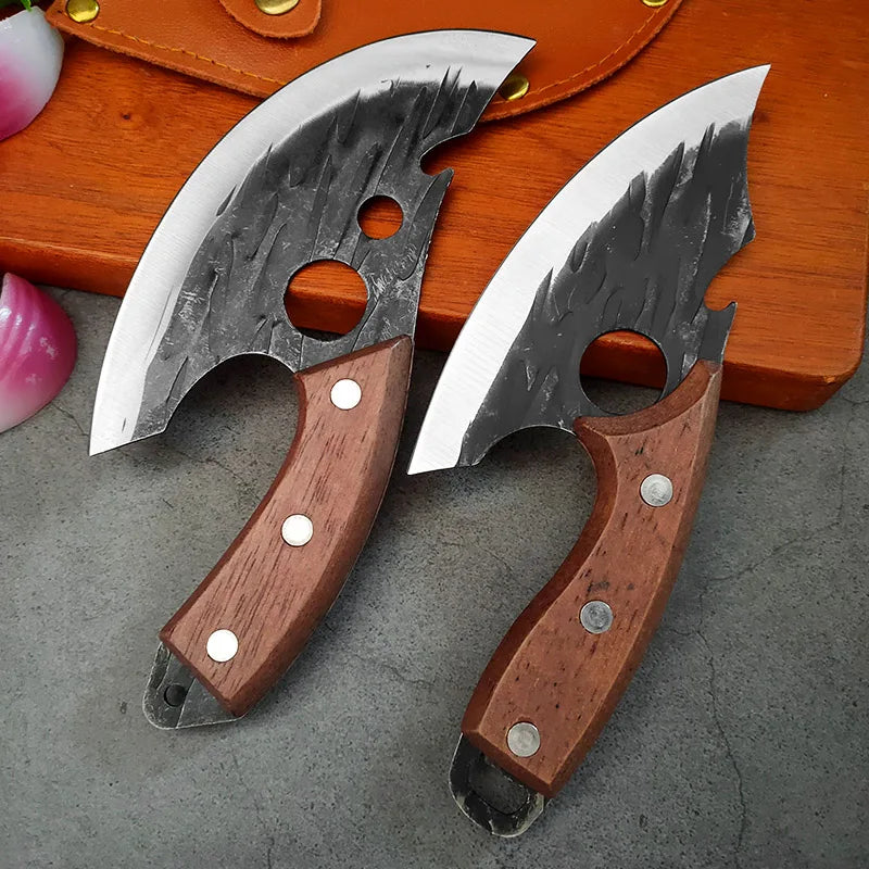 Multifunctional Knife Forged Kitchen Knife Stainless Steel Meat Cleaver Boning Knife with Bottle Opener Pocket With Knife Cover