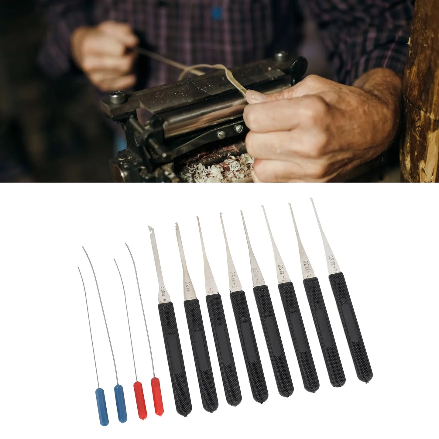 12PCS Lock Pick Set Locksmith Supplies Broken Key Auto Extractor Remove Hooks Stainless Steel DIY Hand Tools Hardware