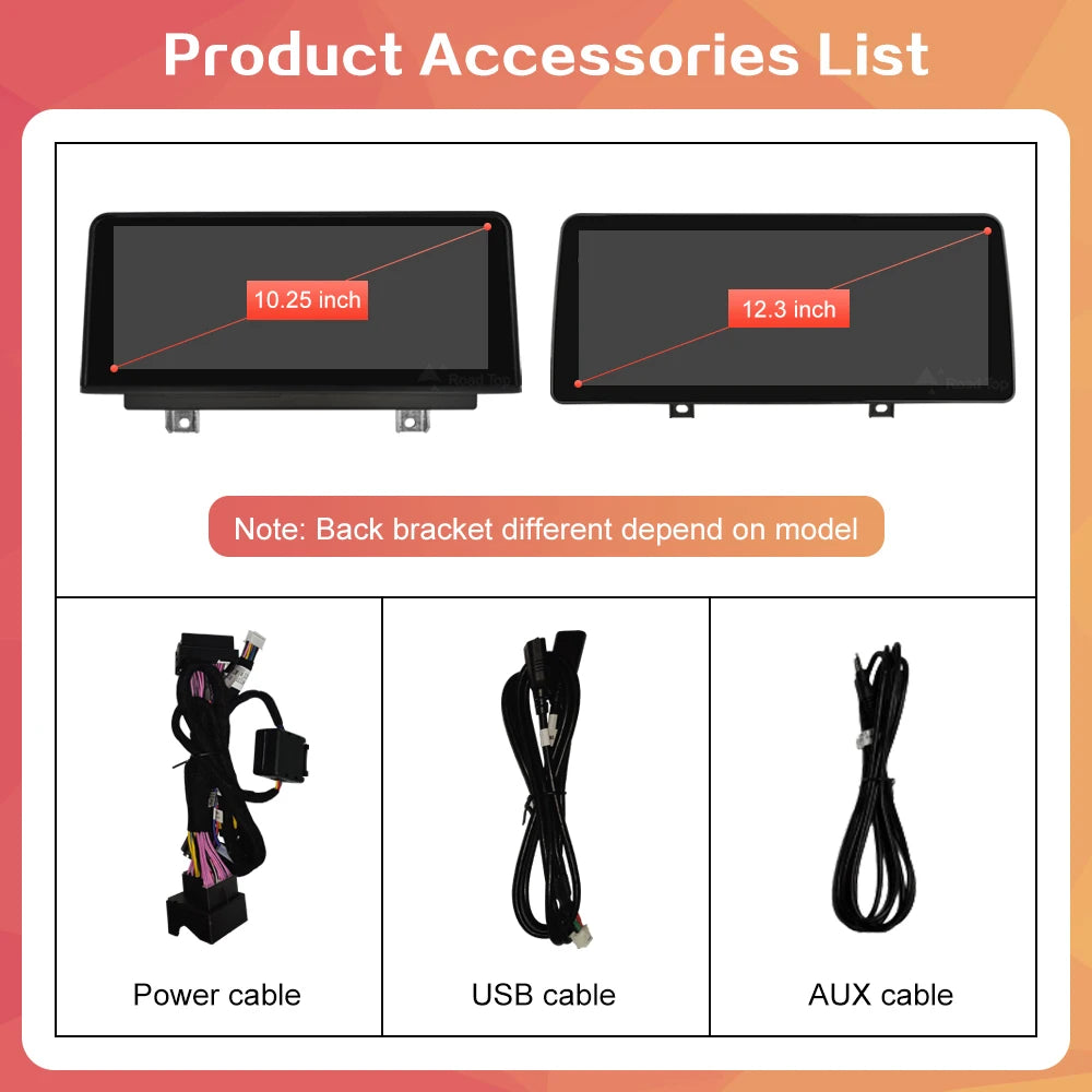 RoadTop 1920*720 Wireless CarPlay Android Auto Car Multimedia Display for BMW X5 X6 E70 E71 2007-2013 CCC CIC Linux Touch Screen