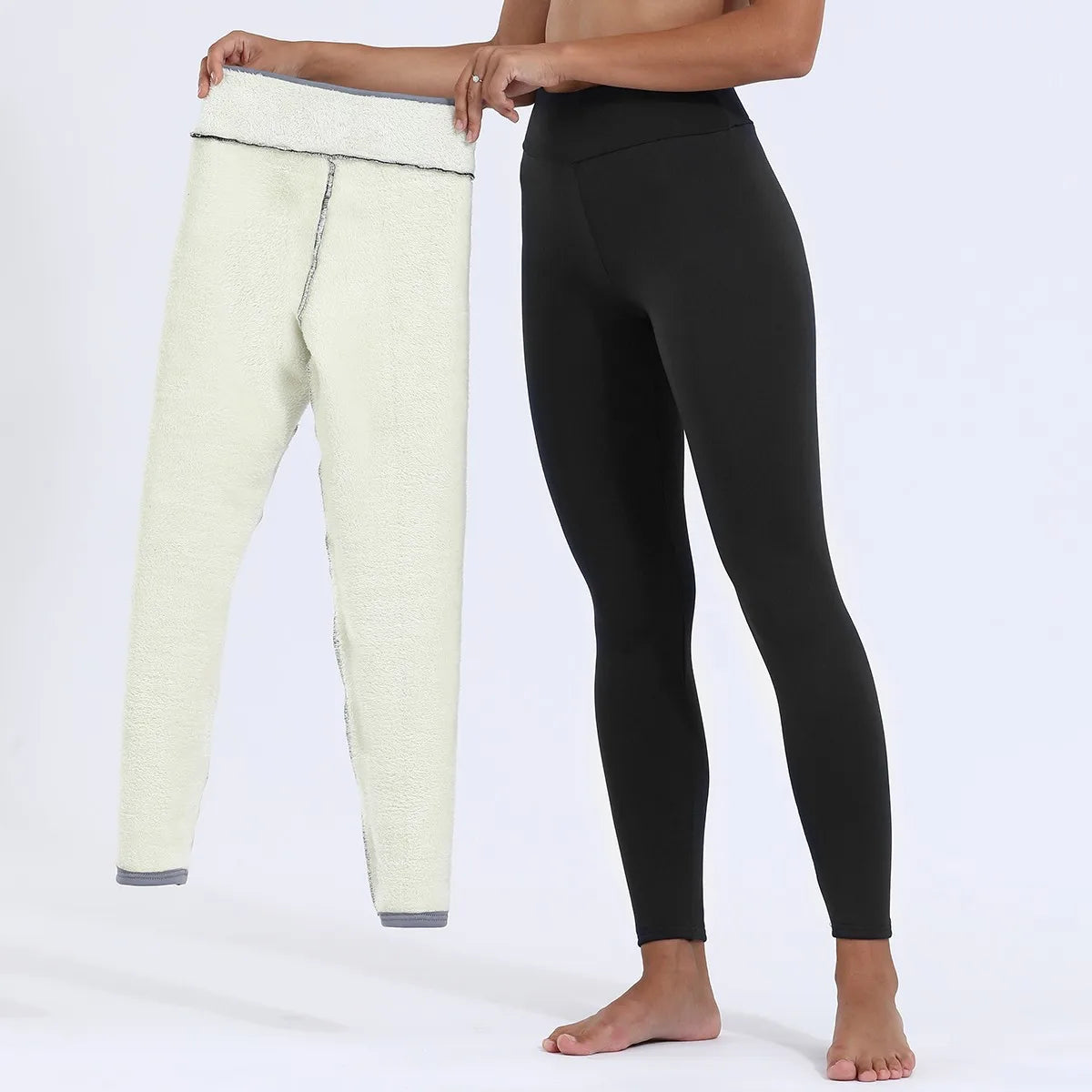 Women's Lamb Fleece Seamless Leggings - High Waist Thermal Tights - photo 5