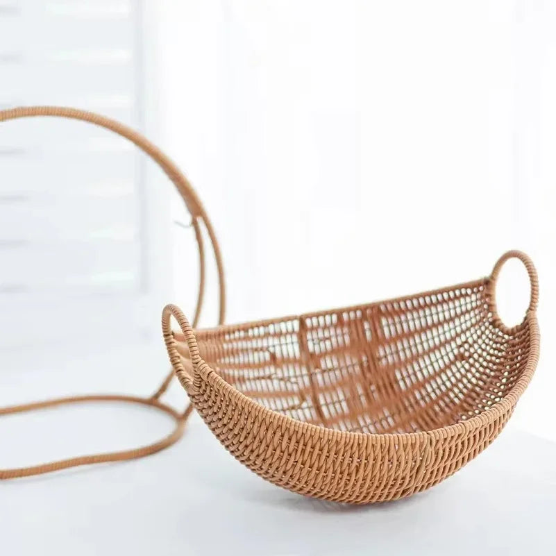 Woven-Look Semi-Enclosed Cat Bed - Basket Style House – photo 6