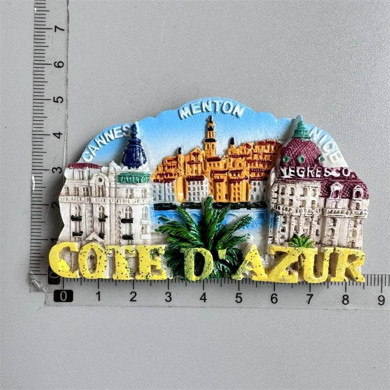 France  Paris Fridge Magnet Souvenir Carcassonne Cannes Imanes Para Riviera Arch of Triumph NICE Magnetic Stickers Home Decor