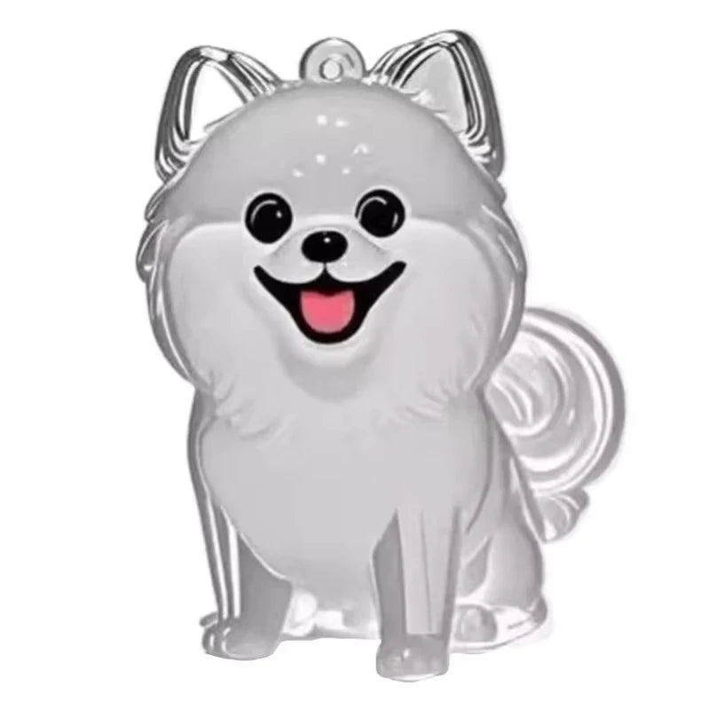 Lovely Dog Hair Storage Keychain Pendant for Bags, Couples Car Keys, Unique Jewelry Souvenir Gift Decoration Accessories Set