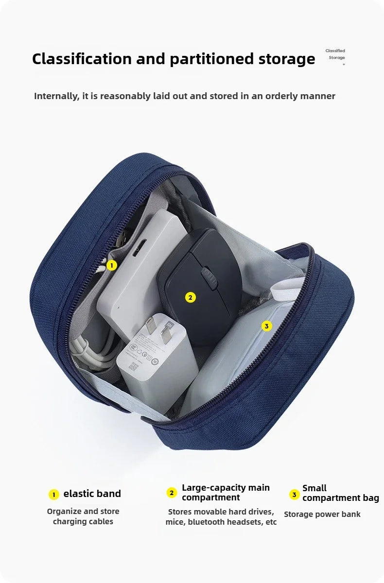 New Portable Data Cable Organizer Bag Water-proof USB Power Bank Earphone Storage Case Travel Digital Accessories Pouch