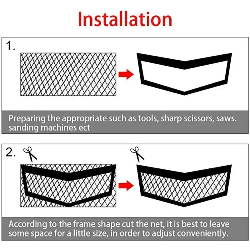100x33cm Diamond Hole Aluminium Racing Car Bumper Grille Grill Mesh Net Vent Red Blue Tuning Universal Protector Home Garden