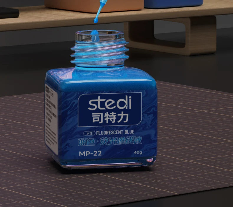 Stedi MP-20~MP-29 Fluorescent Panel Line Acrylic Paint 40g for Model Building Fluorescent Ink Panel Line Accent Color Assembly