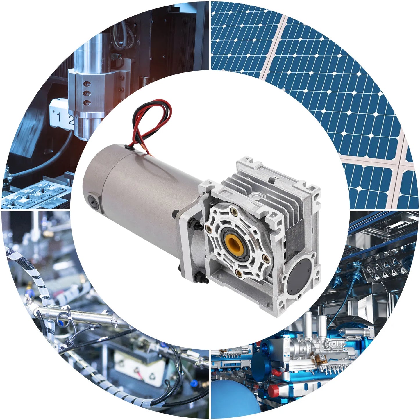 300W DC 24V Worm Gear Motor with Reducer Gearbox Speed Adjustable Electric NLRV Gear Motor Self-Locking 1800RPM