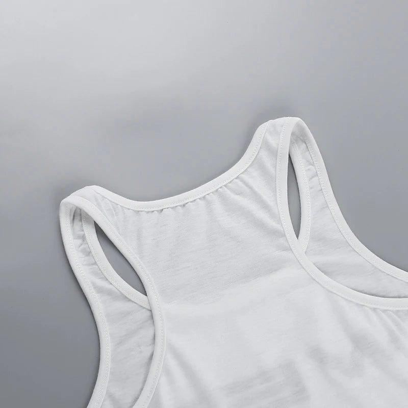 New 2026 Spring Women Sexy Tank Tops subtranslucent slim Tops Letter Printed White Women's Racerback Vest Summer Clothes