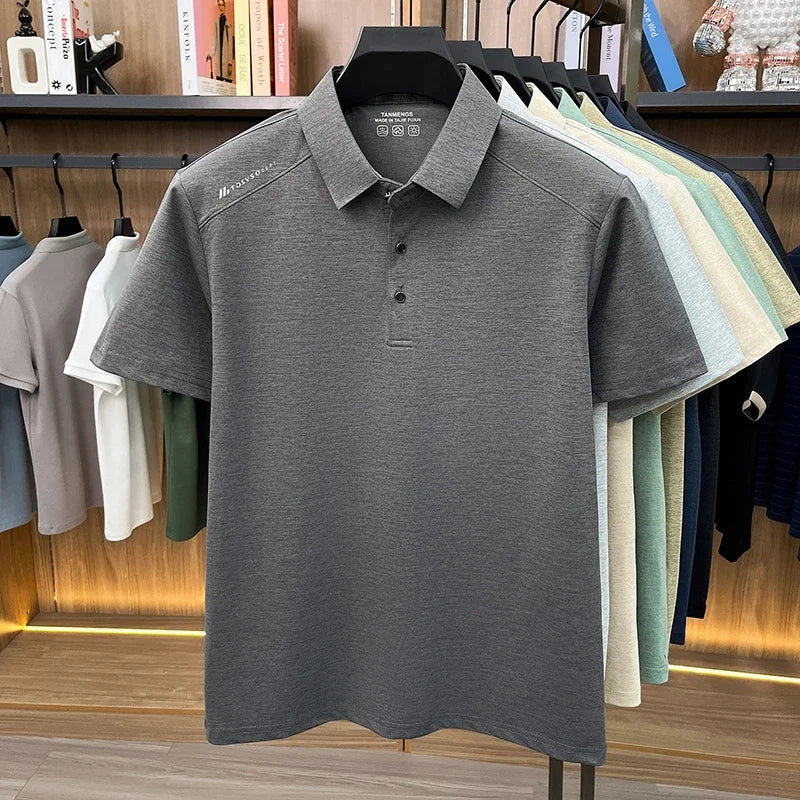 Men's Casual Polo Tee - Soft Fabric, Office & Everyday Short Sleeve